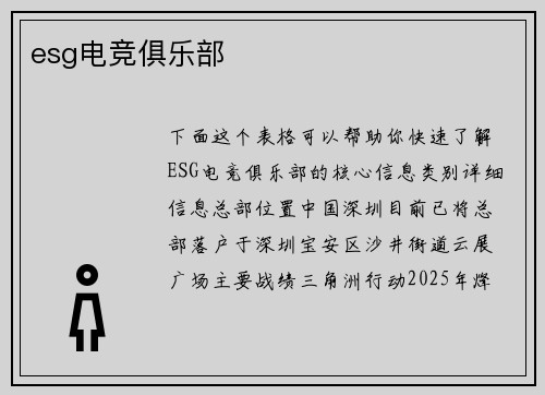 esg电竞俱乐部